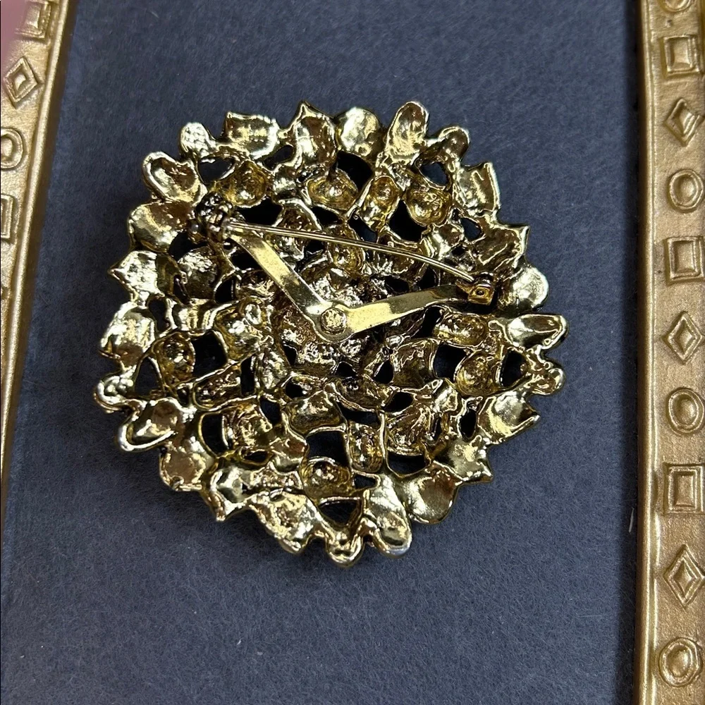 Vintage Large Gold Textured Brooch
